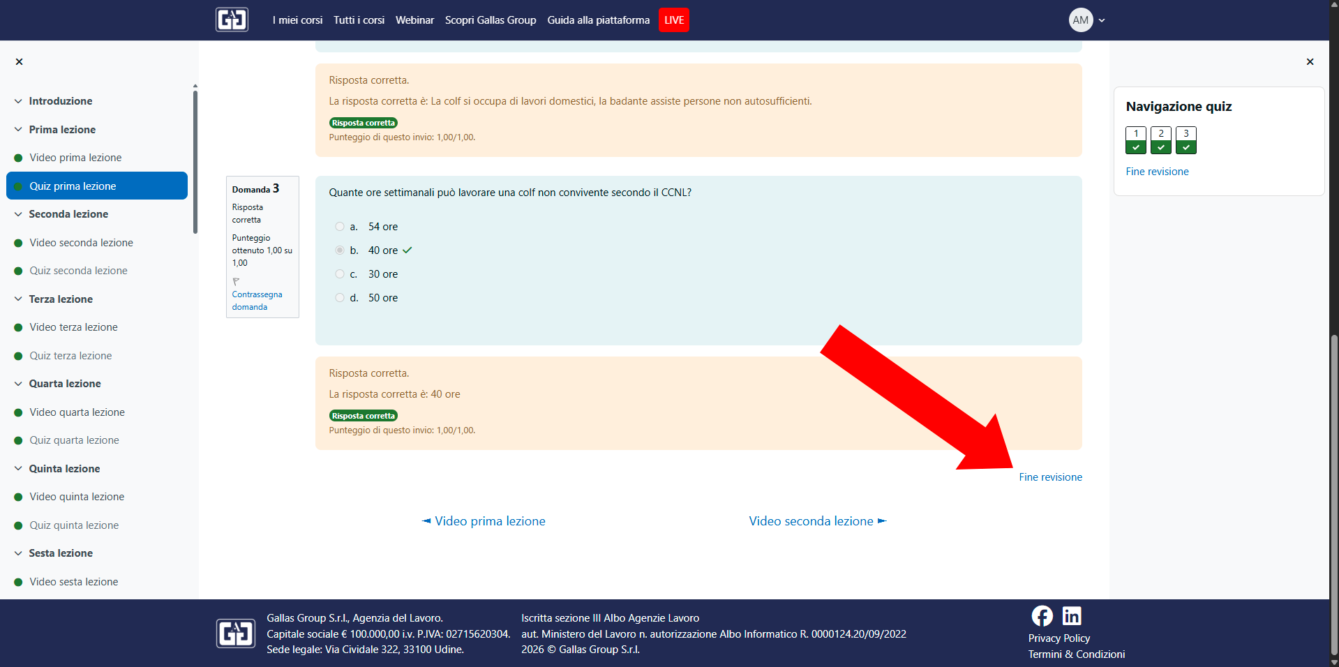 Fine revisione risposte